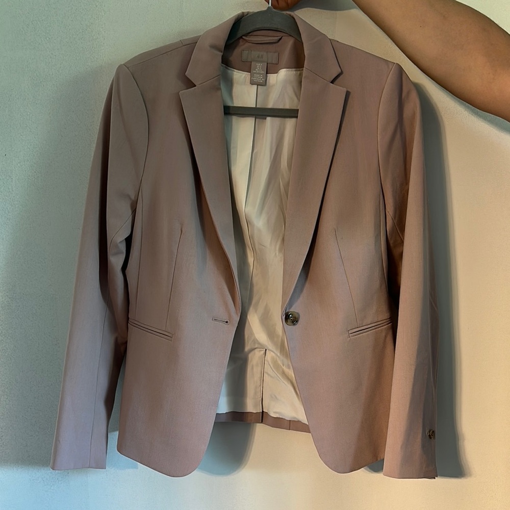 H&M Pink Blazer Tailored Suit Jacket